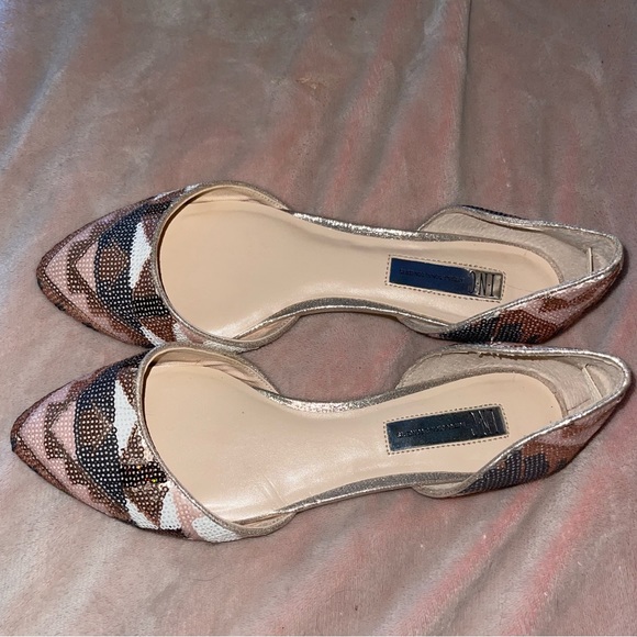 INC Dusty Metallic Crescents D’Orsay Flats - Picture 2 of 4